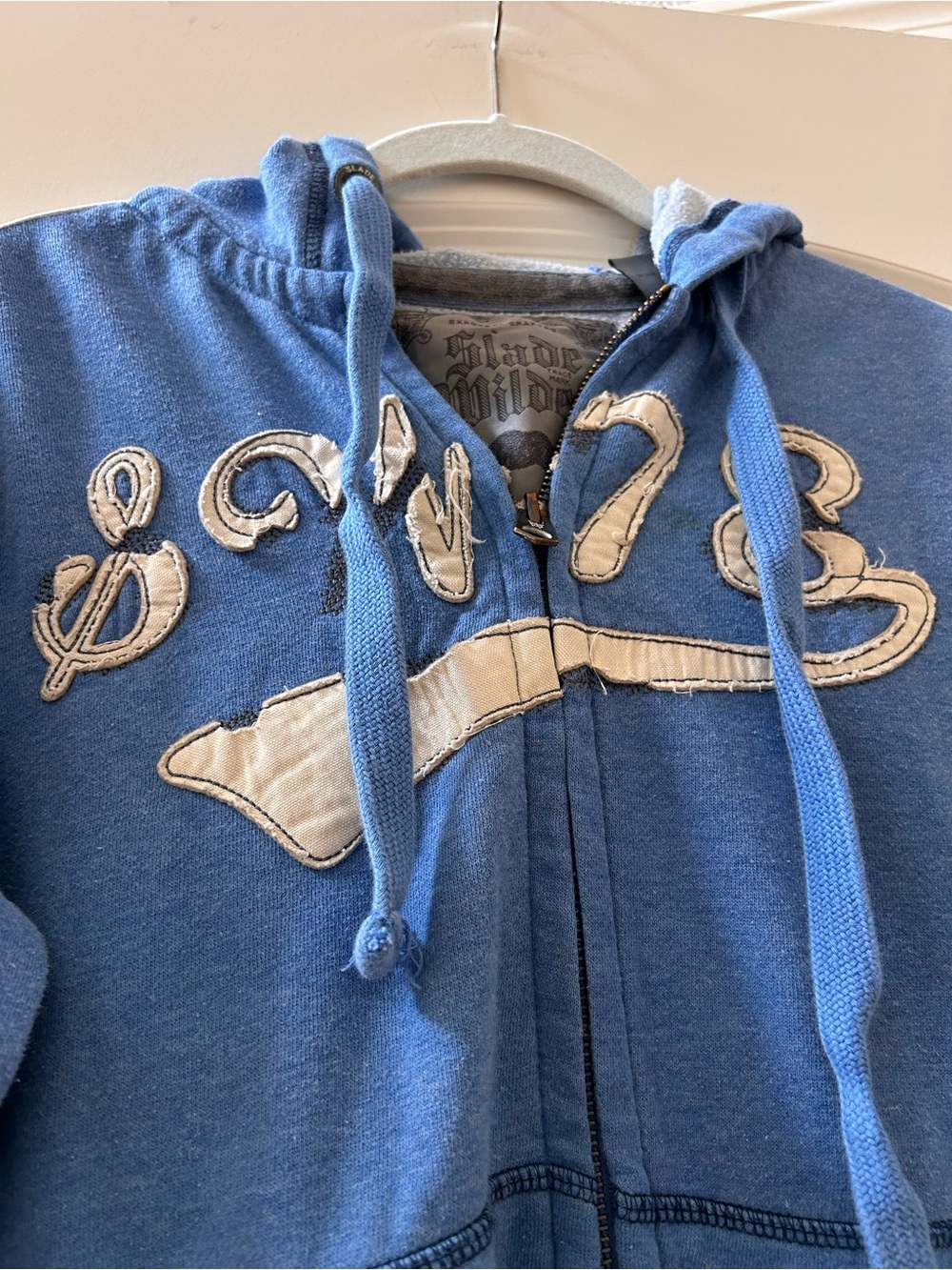 Slade Wilder SW 78 Full Zip Hoodie. Y2K Embroidered. Racing stripes. SZ S. 2000 - Picture 10 of 11